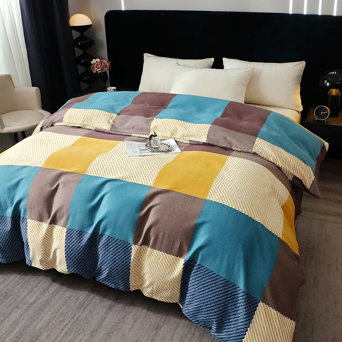 91家纺网 家纺一手货源 找家纺 晶缦家纺 2024新款叶语系纯棉全棉生态磨毛多规格单被套 魔方城