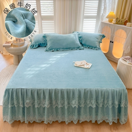 91家纺网 家纺一手货源 找家纺 （总）乐朵家居 2025秋冬 牛奶绒 蕾丝床裙