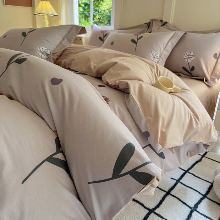 91家纺网 家纺一手货源 找家纺 7V 2024新款A类全棉四件套 卉雅