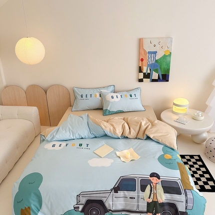 91家纺网 家纺一手货源 找家纺 （总）西西家居 2024新款100支澳棉数码印花四件套系列-休闲男孩