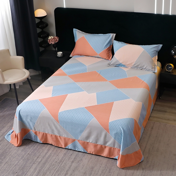 91家纺网 家纺一手货源 找家纺 晶缦家纺 2024新款叶语系纯棉全棉生态磨毛多规格单床单 炫彩