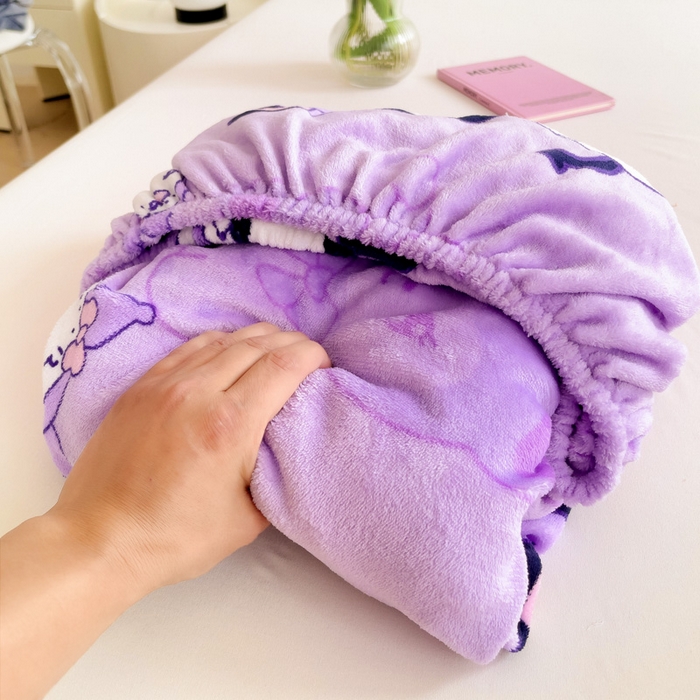 91家纺网 家纺一手货源 找家纺 艾橙家纺 2024新款A类加厚牛奶绒印花床笠 猫小姐