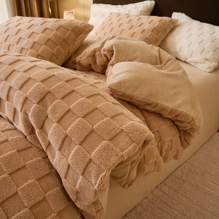 2024新款塔芙绒牛奶绒可拆洗冬被-初暖系列 初暖-奶咖