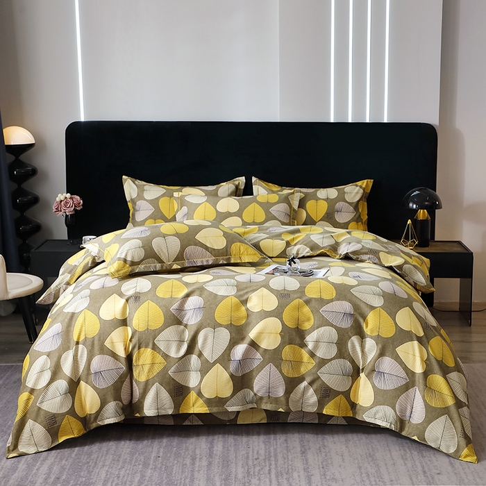 91家纺网 家纺一手货源 找家纺 晶缦家纺 2024新款叶语系纯棉全棉生态磨毛多规格四件套 叶语聆风