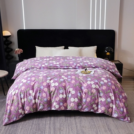 晶缦家纺 2024新款叶语系纯棉全棉生态磨毛多规格单被套 拥抱花季