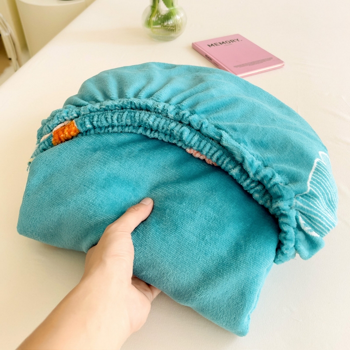 91家纺网 家纺一手货源 找家纺 艾橙家纺 2024新款A类加厚牛奶绒印花床笠 晚秋