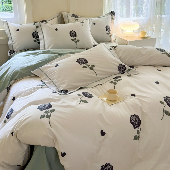 91家纺网 家纺一手货源 找家纺 7V 2024新款A类全棉四件套 芬妮