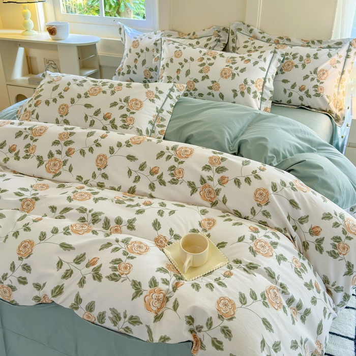 91家纺网 家纺一手货源 找家纺 7V 2024新款A类全棉四件套 静初