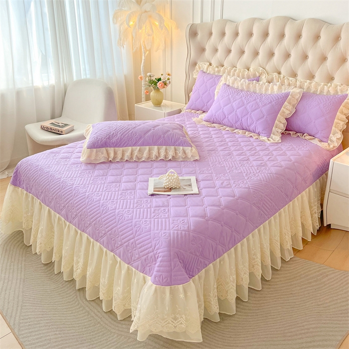 91家纺网 家纺一手货源 找家纺 （总）虹星家纺 2024新款A类水洗棉夹棉床盖三件套