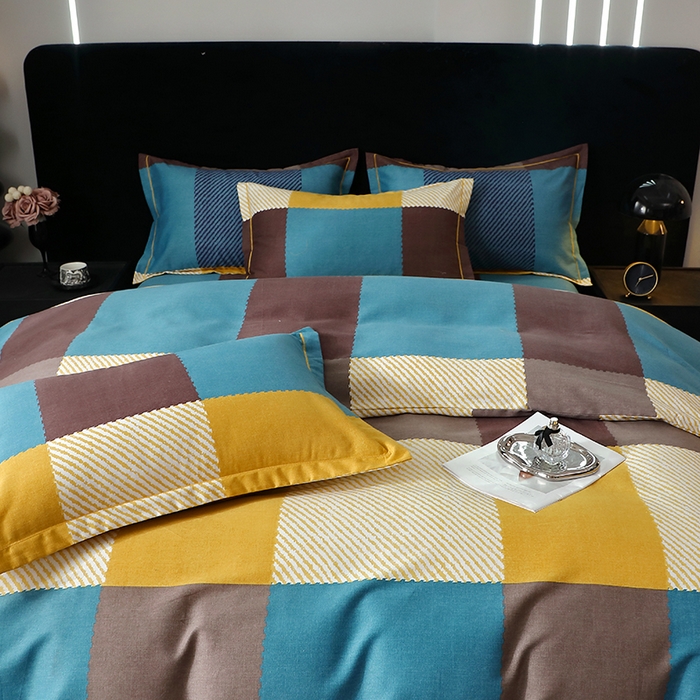 91家纺网 家纺一手货源 找家纺 晶缦家纺 2024新款叶语系纯棉全棉生态磨毛多规格四件套 魔方城