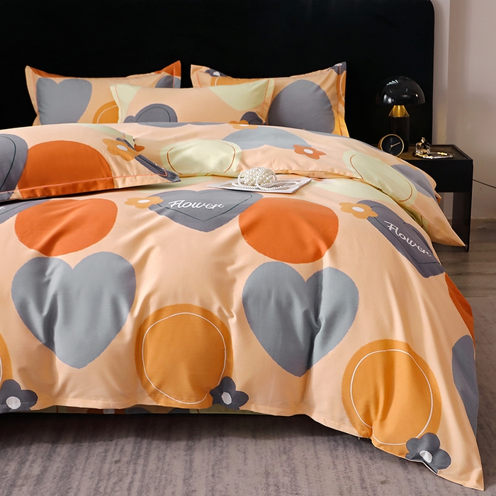 91家纺网 家纺一手货源 找家纺 晶缦家纺 2024新款叶语系纯棉全棉生态磨毛多规格四件套 贝尔