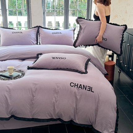 91家纺网 家纺一手货源 找家纺 （总）仟网汇 2024新款韩版花边刺绣款四件套