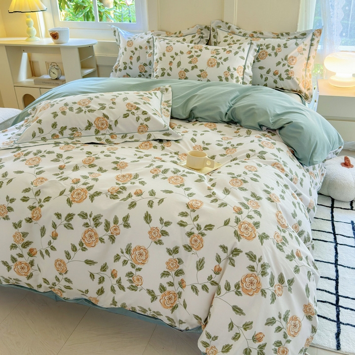 91家纺网 家纺一手货源 找家纺 7V 2024新款A类全棉四件套 静初