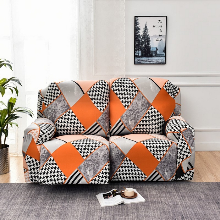 91家纺网 家纺一手货源 找家纺 兴妮雅家纺 2024新款二人冯赛英电动沙发套 千鸟格