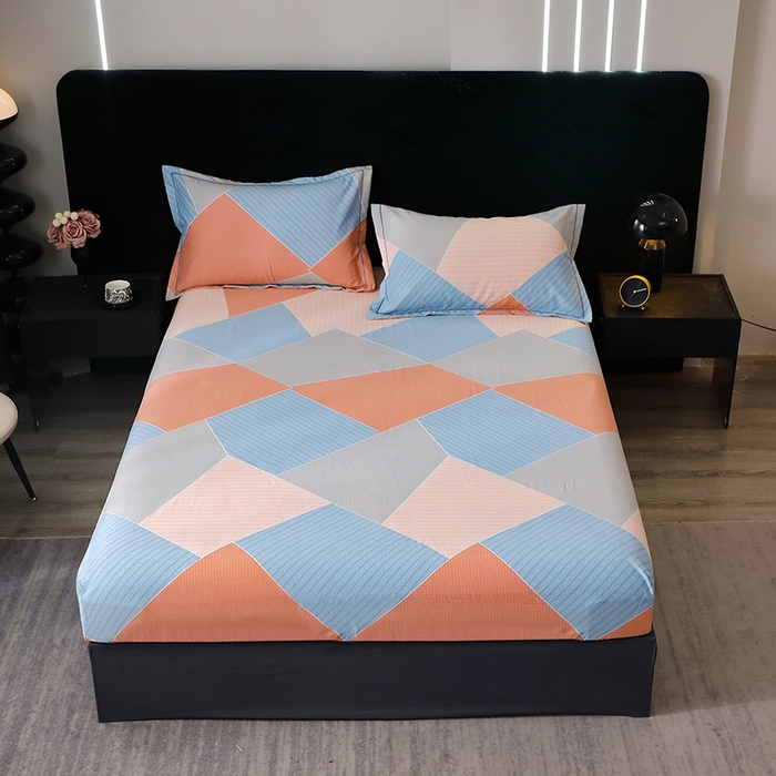 91家纺网 家纺一手货源 找家纺 晶缦家纺 2024新款叶语系纯棉全棉生态磨毛多规格单床笠 炫彩