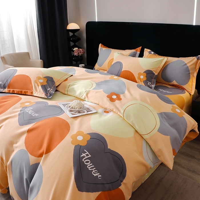 91家纺网 家纺一手货源 找家纺 晶缦家纺 2024新款叶语系纯棉全棉生态磨毛多规格四件套 贝尔