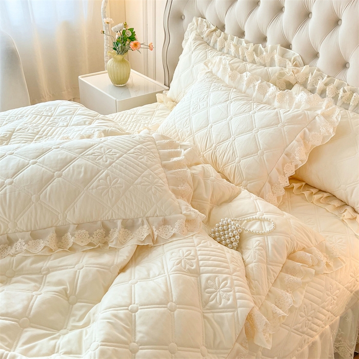 91家纺网 家纺一手货源 找家纺 （总）虹星家纺 2024新款A类水洗棉夹棉床盖四件套