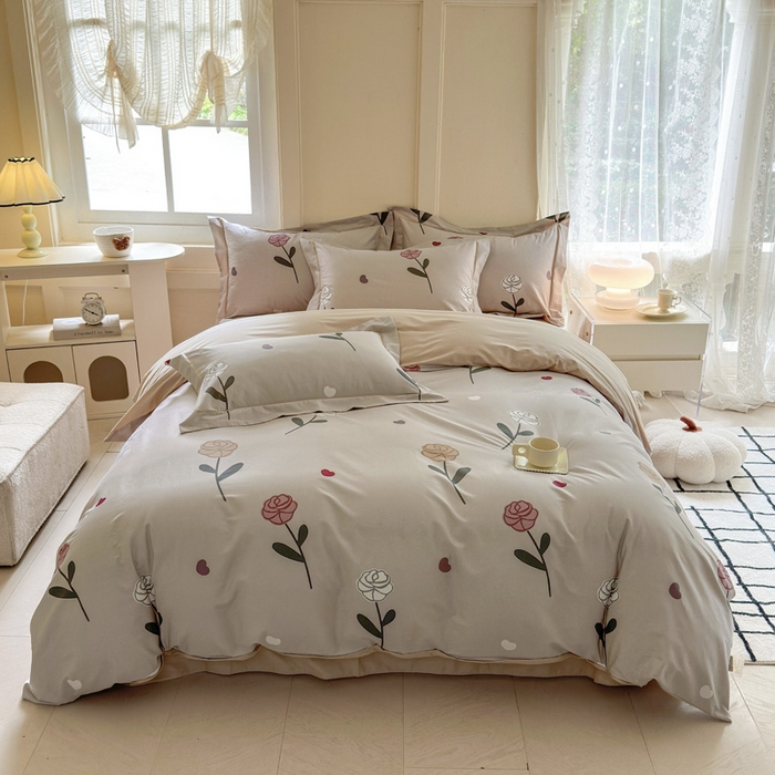 91家纺网 家纺一手货源 找家纺 7V 2024新款A类全棉四件套 卉雅