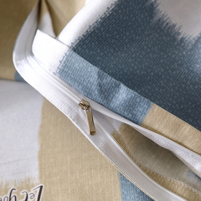 91家纺网 家纺一手货源 找家纺 晶缦家纺 2024新款叶语系纯棉全棉生态磨毛多规格单被套 菲尔顿蓝