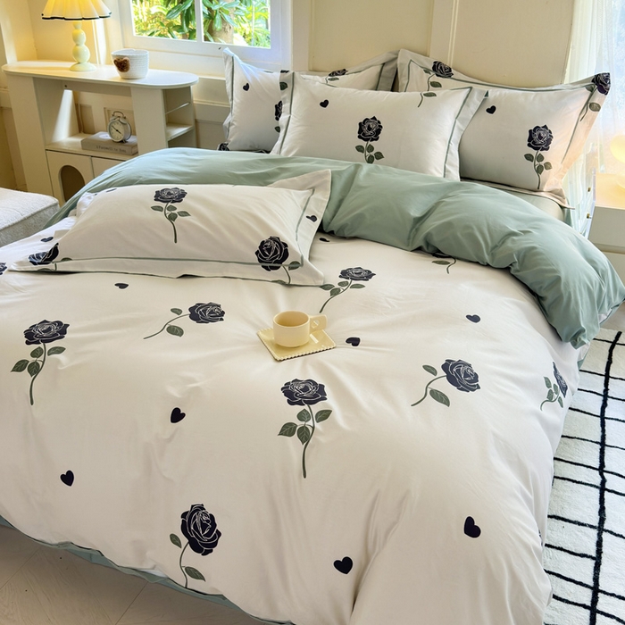 91家纺网 家纺一手货源 找家纺 7V 2024新款A类全棉四件套 芬妮