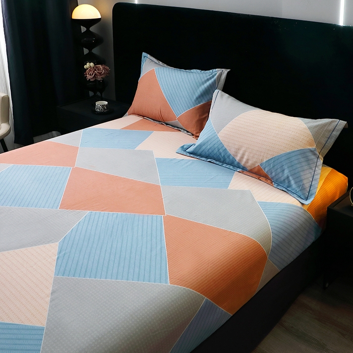 91家纺网 家纺一手货源 找家纺 晶缦家纺 2024新款叶语系纯棉全棉生态磨毛多规格单床笠 炫彩