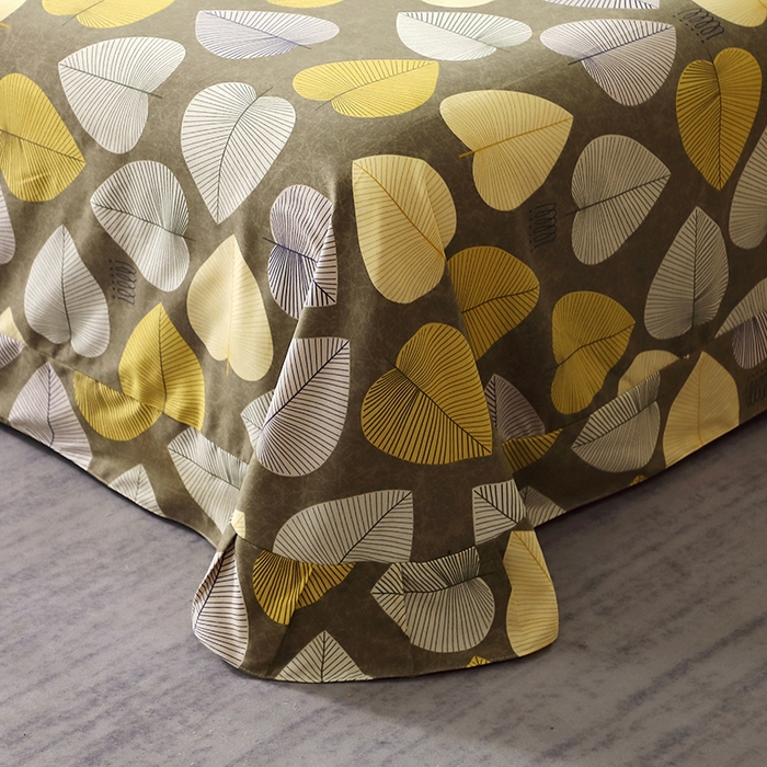 91家纺网 家纺一手货源 找家纺 晶缦家纺 2024新款叶语系纯棉全棉生态磨毛多规格单床单 叶语聆风