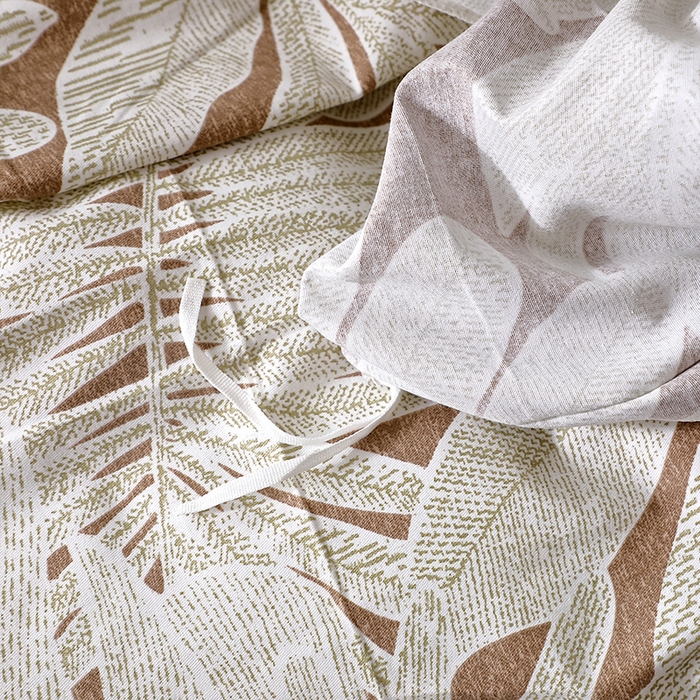 91家纺网 家纺一手货源 找家纺 晶缦家纺 2024新款叶语系纯棉全棉生态磨毛多规格单被套 叶之恋咖