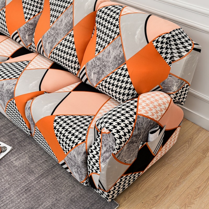 91家纺网 家纺一手货源 找家纺 兴妮雅家纺 2024新款二人冯赛英电动沙发套 千鸟格