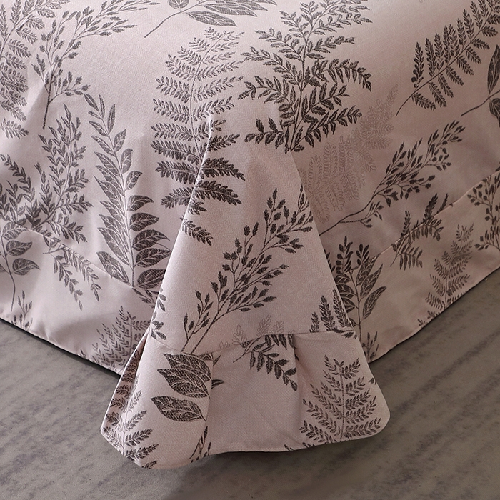 91家纺网 家纺一手货源 找家纺 晶缦家纺 2024新款叶语系纯棉全棉生态磨毛多规格单床单 本草花叶灰