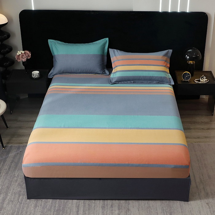 91家纺网 家纺一手货源 找家纺 晶缦家纺 2024新款叶语系纯棉全棉生态磨毛多规格单床笠 风尚