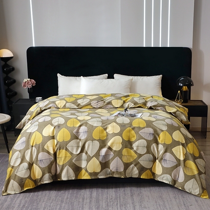 91家纺网 家纺一手货源 找家纺 （总）2025新款叶语系·纯棉全棉生态磨毛多规格单品被套单件保暖加厚印花纯棉磨毛被套单品被套单被套被罩斜纹