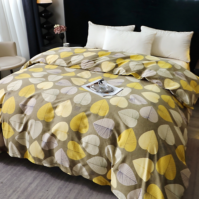 91家纺网 家纺一手货源 找家纺 晶缦家纺 2024新款叶语系纯棉全棉生态磨毛多规格单被套 叶语聆风