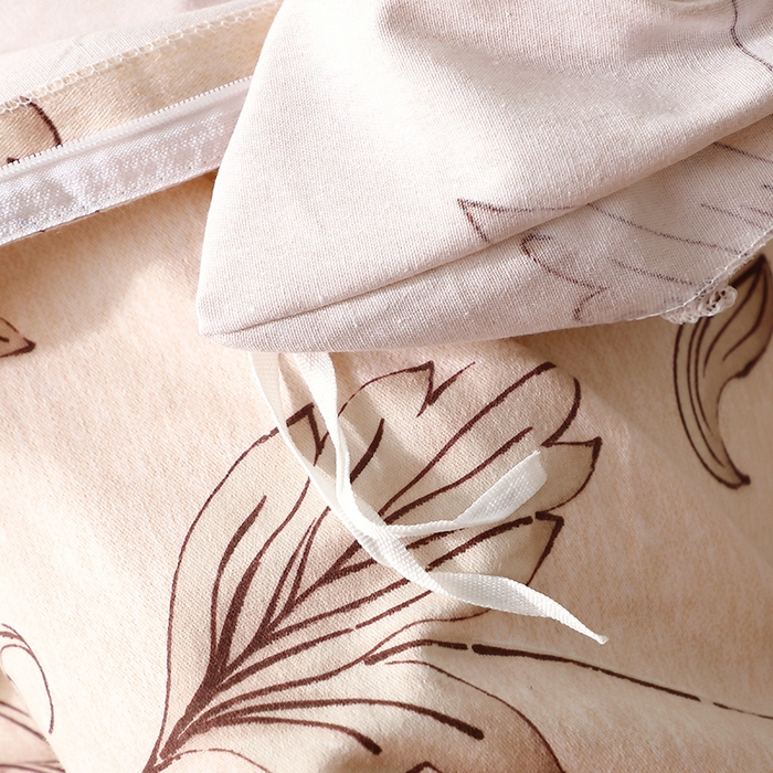 91家纺网 家纺一手货源 找家纺 晶缦家纺 2024新款叶语系纯棉全棉生态磨毛多规格单被套 美兮咖