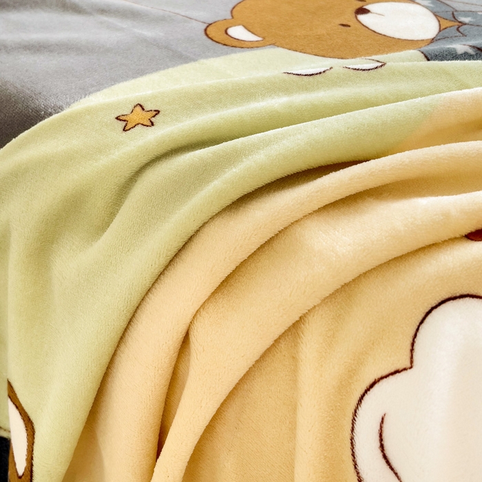 91家纺网 家纺一手货源 找家纺 艾橙家纺 2024新款A类加厚牛奶绒印花床单 梦星空