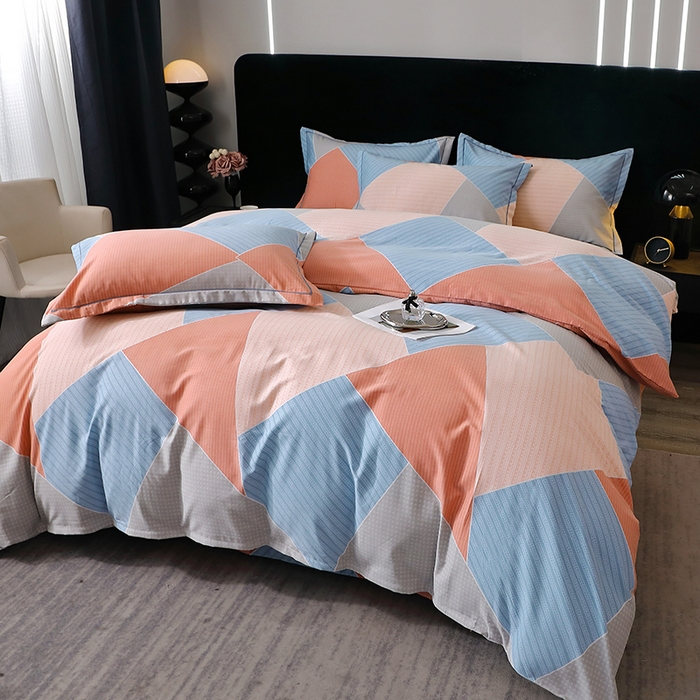 91家纺网 家纺一手货源 找家纺 晶缦家纺 2024新款叶语系纯棉全棉生态磨毛多规格四件套 炫彩