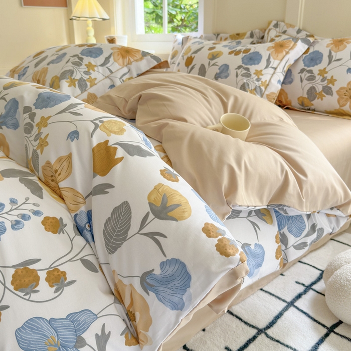 91家纺网 家纺一手货源 找家纺 7V 2024新款A类全棉四件套 春日初晴