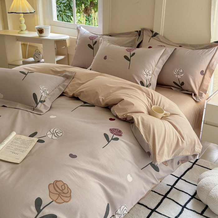 91家纺网 家纺一手货源 找家纺 7V 2024新款A类全棉四件套 卉雅