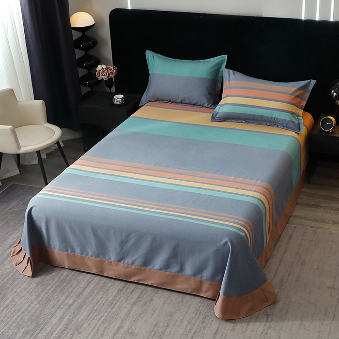 91家纺网 家纺一手货源 找家纺 晶缦家纺 2024新款叶语系纯棉全棉生态磨毛多规格单床单 风尚