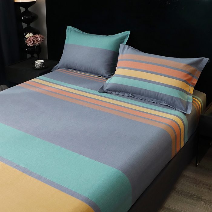 91家纺网 家纺一手货源 找家纺 晶缦家纺 2024新款叶语系纯棉全棉生态磨毛多规格单床笠 风尚