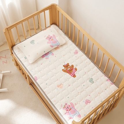 91家纺网 家纺一手货源 找家纺 嗨生活 2025新款牛奶绒床护垫床垫幼儿园床垫儿童床垫可水洗可定做 爱心小熊