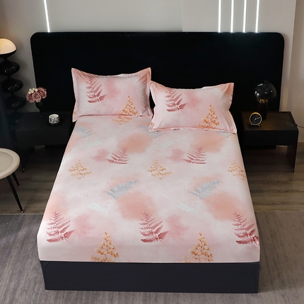 91家纺网 家纺一手货源 找家纺 （总）2025新款叶语系·纯棉全棉生态磨毛单品床笠单件 加厚保暖印花纯棉磨毛床笠单床笠单品床笠单件斜纹