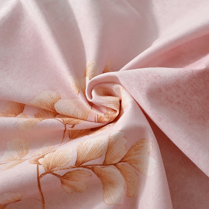 91家纺网 家纺一手货源 找家纺 晶缦家纺 2024新款叶语系纯棉全棉生态磨毛多规格单被套 花羽庭粉