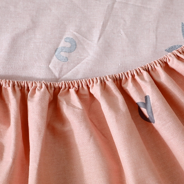 91家纺网 家纺一手货源 找家纺 晶缦家纺 2024新款叶语系纯棉全棉生态磨毛多规格单床笠 情怀粉