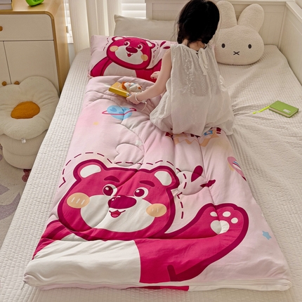 91家纺网 家纺一手货源 找家纺 （总）沁童 2024新款儿童针织棉加豆豆绒睡袋