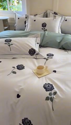 91家纺网 家纺一手货源 找家纺 7V 2024新款A类全棉四件套 芬妮