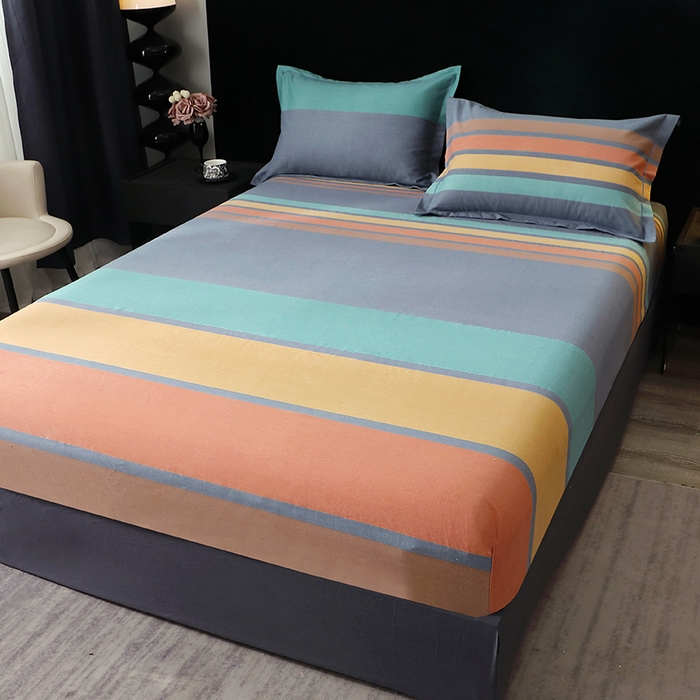 91家纺网 家纺一手货源 找家纺 晶缦家纺 2024新款叶语系纯棉全棉生态磨毛多规格单床笠 风尚