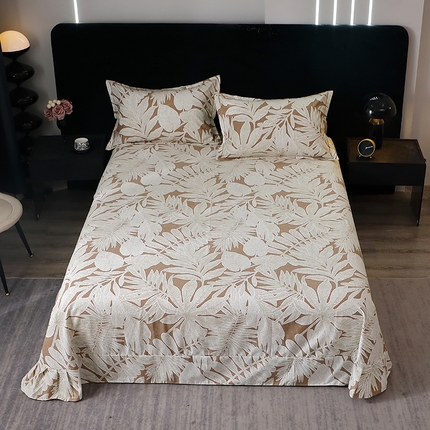 91家纺网 家纺一手货源 找家纺 （总）2025新款叶语系·纯棉全棉生态磨毛单品床单单件 加厚保暖印花纯棉磨毛床单单床单单品床单斜纹