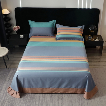 91家纺网 家纺一手货源 找家纺 （总）2025新款叶语系·纯棉全棉生态磨毛单品床单单件 加厚保暖印花纯棉磨毛床单单床单单品床单斜纹