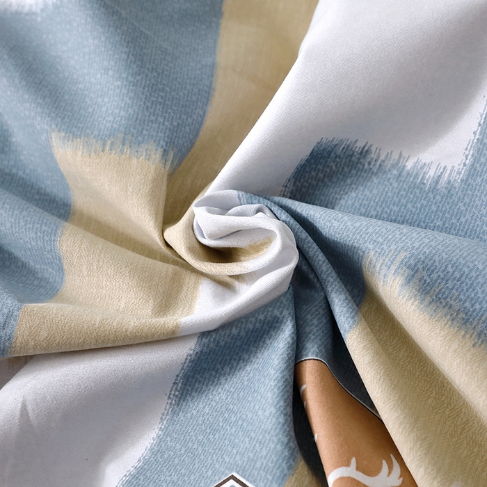 91家纺网 家纺一手货源 找家纺 晶缦家纺 2024新款叶语系纯棉全棉生态磨毛多规格单床单 菲尔顿蓝