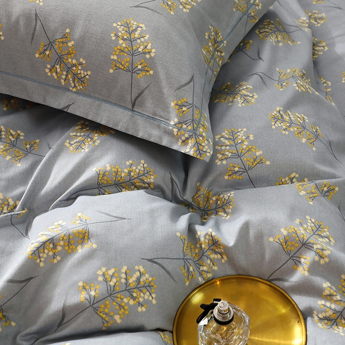 91家纺网 家纺一手货源 找家纺 晶缦家纺 2024新款叶语系纯棉全棉生态磨毛多规格四件套 絮语绿